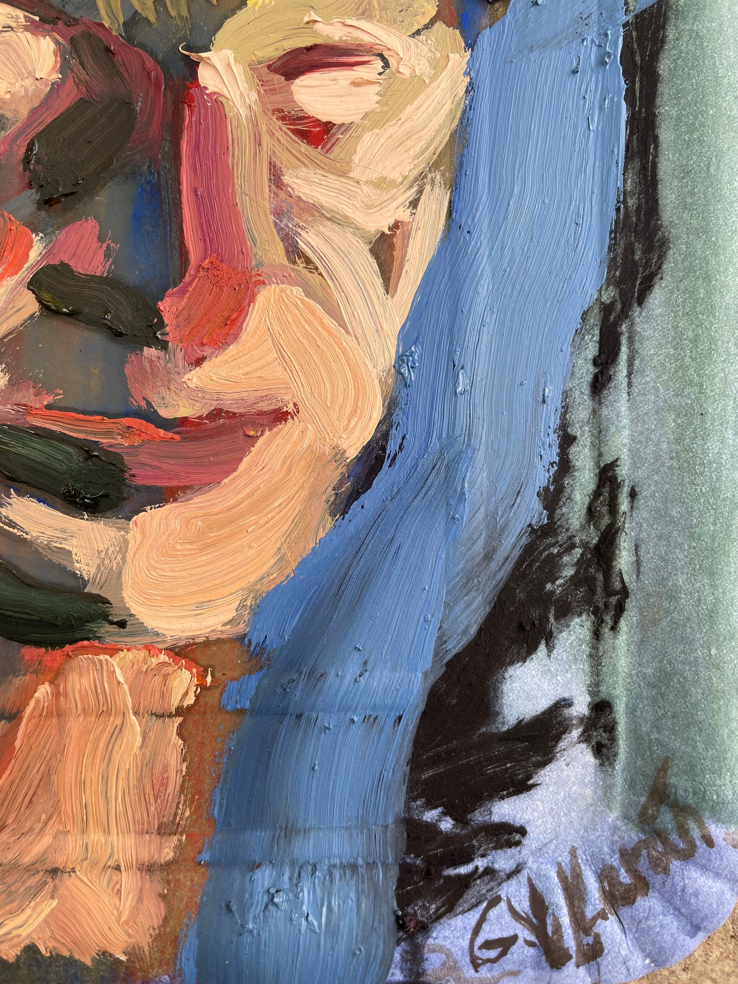 Reto (Dibujo 5 min., Acrílico 10 min., Óleo 15 min.)