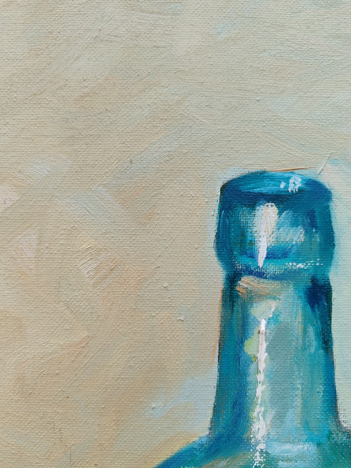 Bodegón de botellas de vidrio