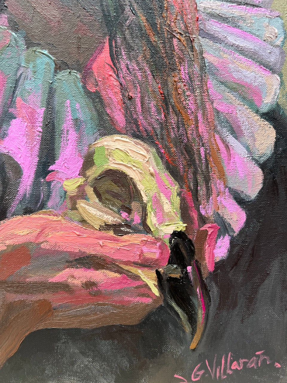 Self-portrait vulture mask