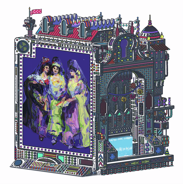 Les trois grâces andalouses dans le palais de l'eau