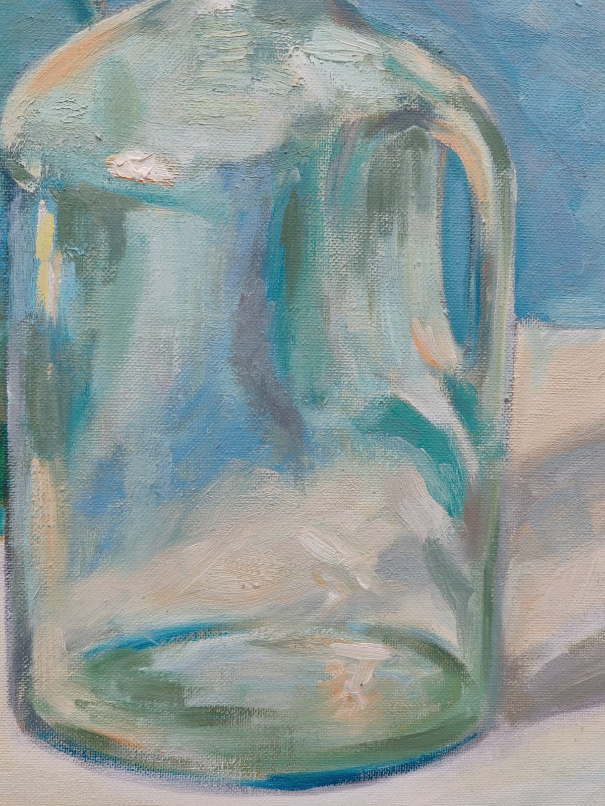 Bodegón de botellas de vidrio